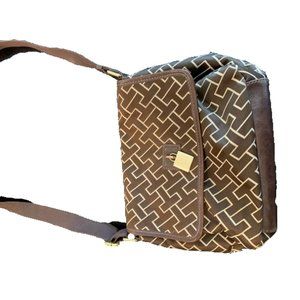 Tommy Hilfiger crossbody bag.  Elegant Chocolate color & Gold hardware.
